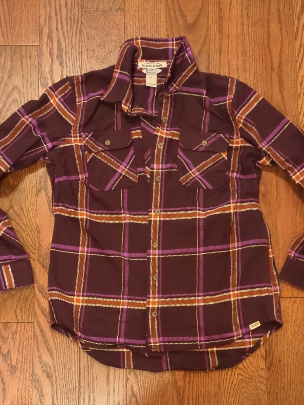 Duluth Trading Co Plum Plaid Folklore Flannel